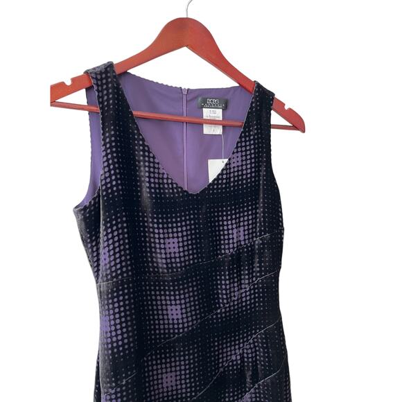 BCBGMAXAZRIA Sleeveless Sheath Dress Deep Purple Velvet 2 - Picture 3 of 6
